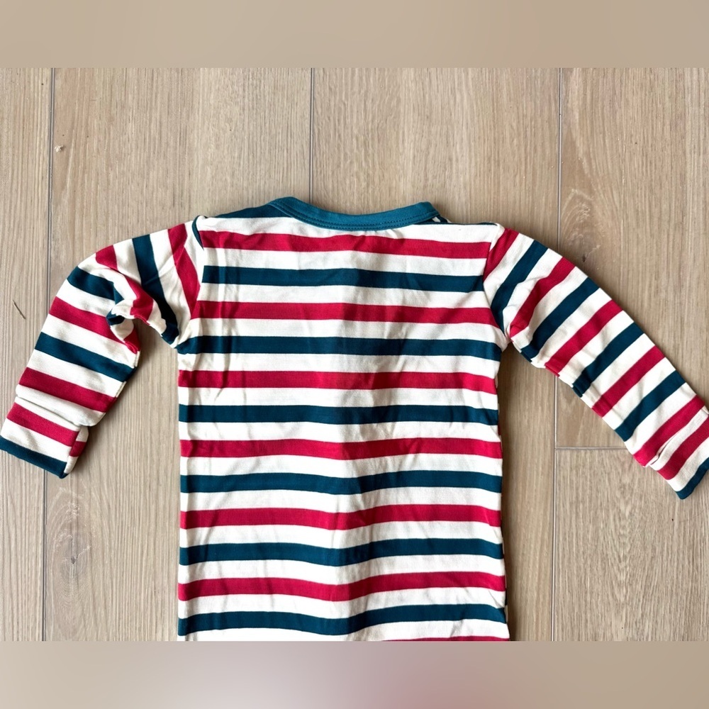Kickee Pants Balloon Stripe Bamboo Zip Footie Anniversary Print 18-24M NWOT - Picture 7 of 8